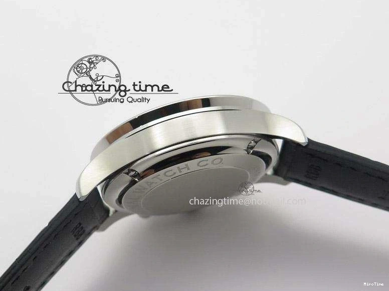MIROTIME 0509 Minimalist Portuguese 40mm Chrono SS Black Dial On Black Leather Strap A 7382